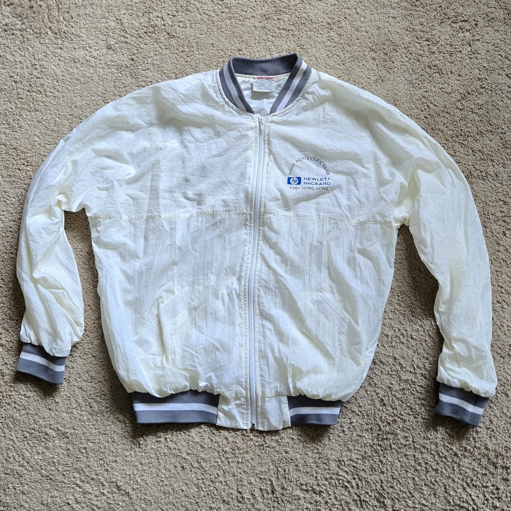 HP Cream and Gray Bomber Jacket